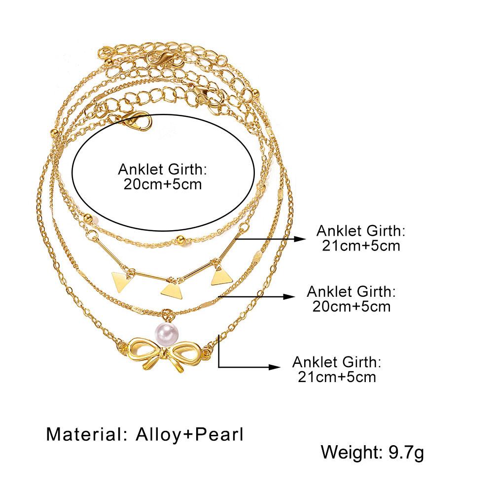 Женский золотой браслет с блестками, летний пляжный браслет, треугольный браслет, ювелирный набор с жемчугом, подарок