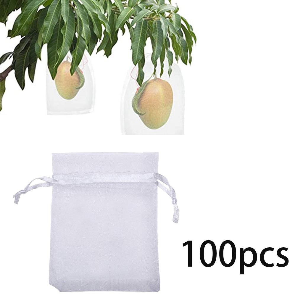 100 Pack Fruit Netting Bags 4x6 inch Fruit Protection Netting Bags Small for Strawberries Berries Mangoes Tomatoes Apples