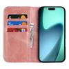 For iPhone 17 Case PU Leather Calf Textured Magnetic Closing Smart Phone Cover