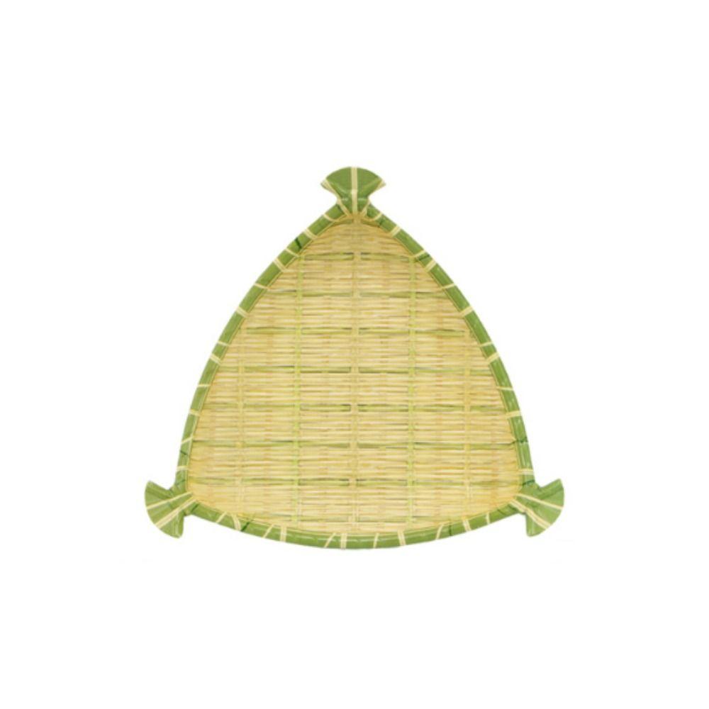 Creative Imitation Bamboo Weaving Hot Pot Vegetable Plate Melamine Multiple Styles Barbecue Plate Green Serving Plate Restaurant