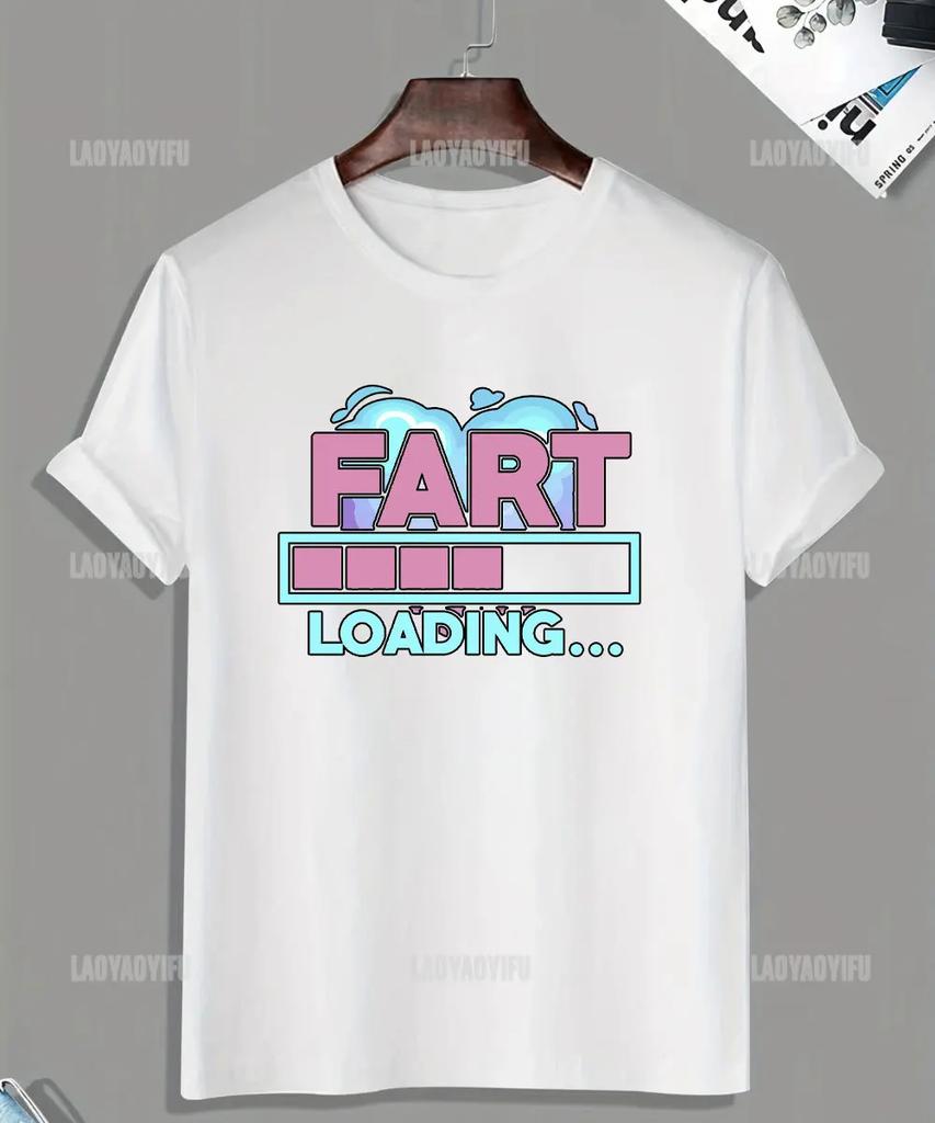 Humor Warning Fart Now Loading Please Stand Back Graphic T-shirt Woman Casual O-neck Loose Tees for Summer Vintage Tops