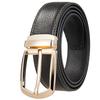 Модный повседневный ремень с пряжкой из нержавеющей стали, ремень с автоматической пряжкой, ремень из коровьей кожи первого слоя Ly35-23860-5