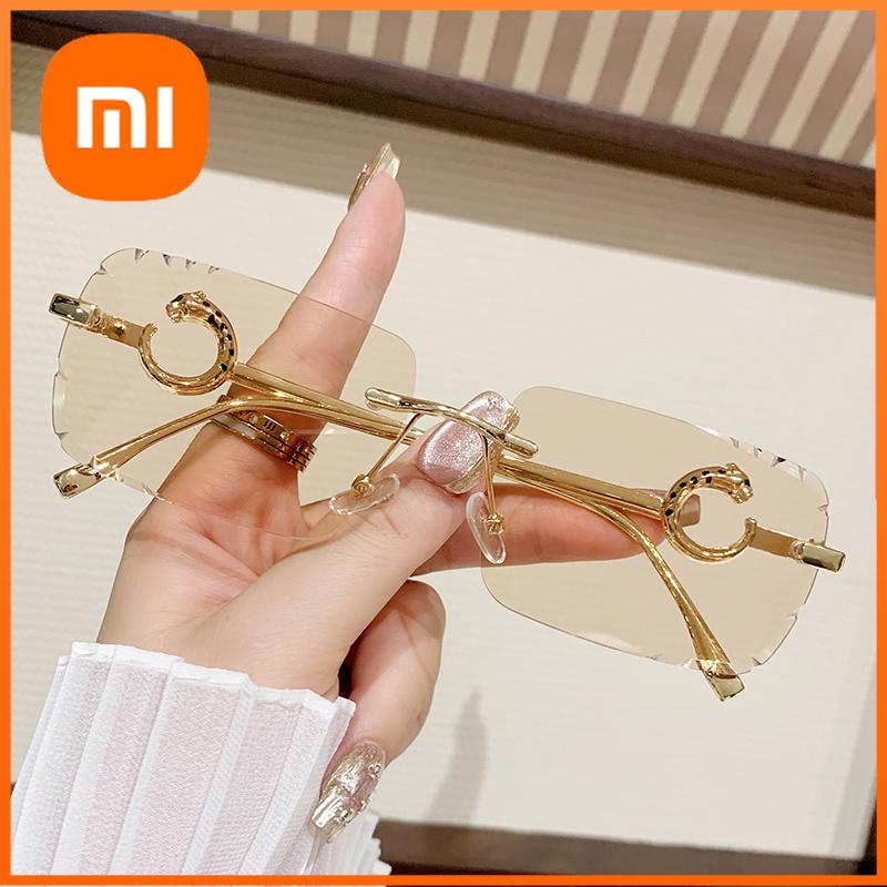 Xiaomi Солнцезащитные очки с квадратной оправой и обрезанным краем Модное кольцо Металлические солнцезащитные очки с головой леопарда Модные очки для фото Защита от солнца 90262