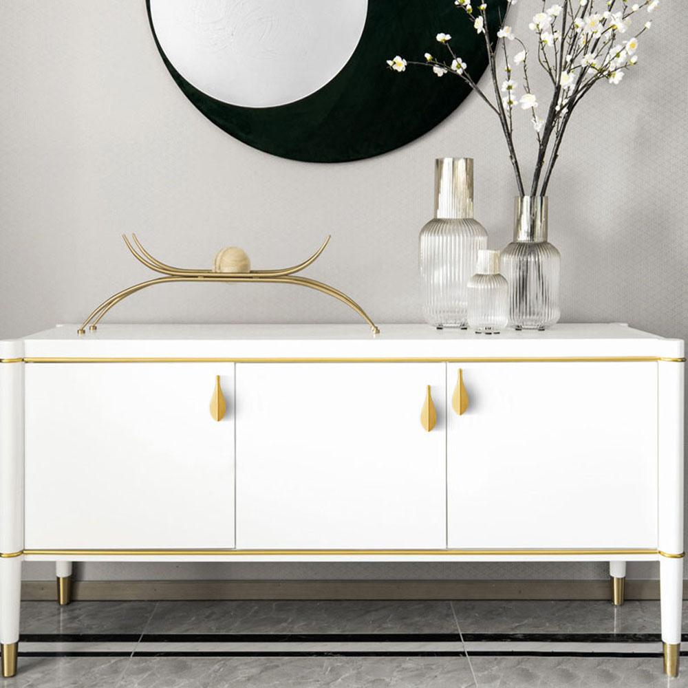 Style Wardrobe Cupboard Closet Leaf Shaped Door Knob Pull handle Furniture Hardware Drawer Handles