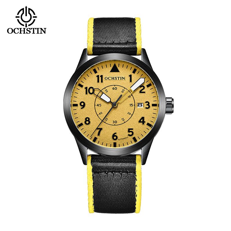 New Man Mechanical Pilot Wrist Watches Luxury Self Wind Nylon Mechanic Male Clock Auto Date Relogio Masculino Gift for Men