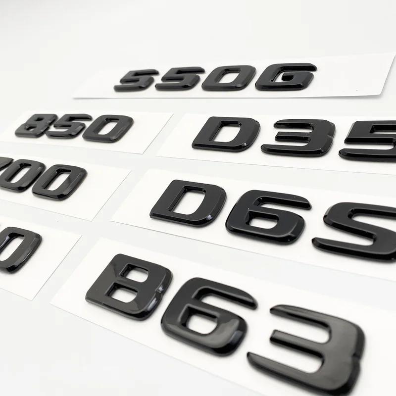 Glossy Black Letters 550G 4X4 850 550 D35 B40 D6S B63 Emblem for Mercedes Benz Brabus G Car Fender Trunk Rear W464 Logo Sticker EB2
