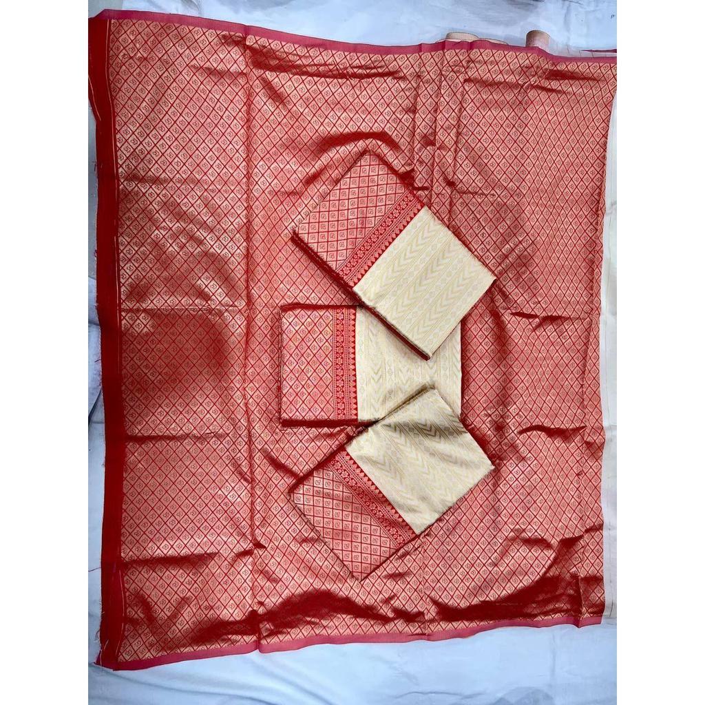 Premium Soft Lichi Silk Saree with Rich Pallu & All-Over Jacquard Work | Elegant Festive & Party Wear Saree with Designer Jacquard Border Blouse