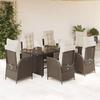VidaXL Garden Dining Set with Cushions 7 Pcs, Table and Chairs with Adjustable Backrest, Outdoor Furniture, 3213354