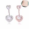 Fashion Double Heart Shape Sexy Belly Button Rose Gold Silver Rings Belly Piercing Zircon Body Jewelry Navel Piercing Rings