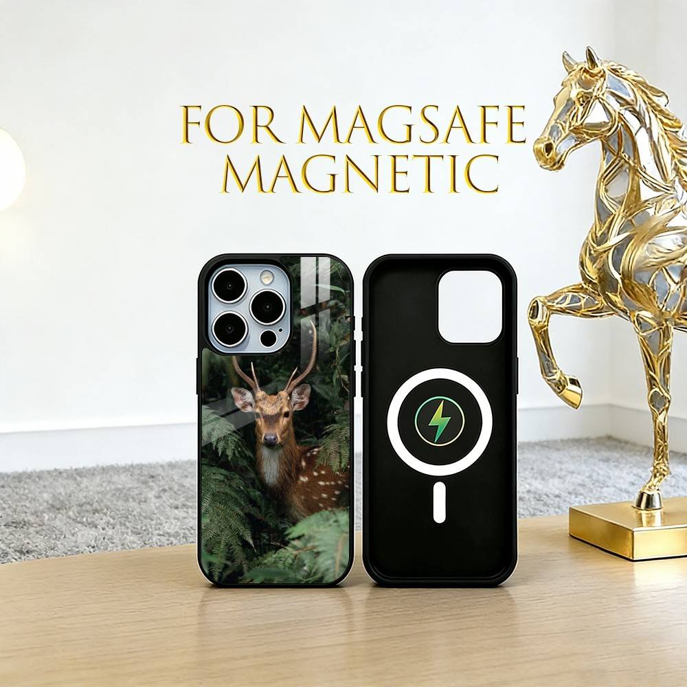Deer Phone Case For iPhone17,16,15,14,13,12,11 Plus,Pro Magnetic For Magsafe Wireless Charging