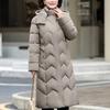 Elegant Middle Age Woman Winter Coats Hooded Casual Thick Warm Long Parkas Women's Jackets
