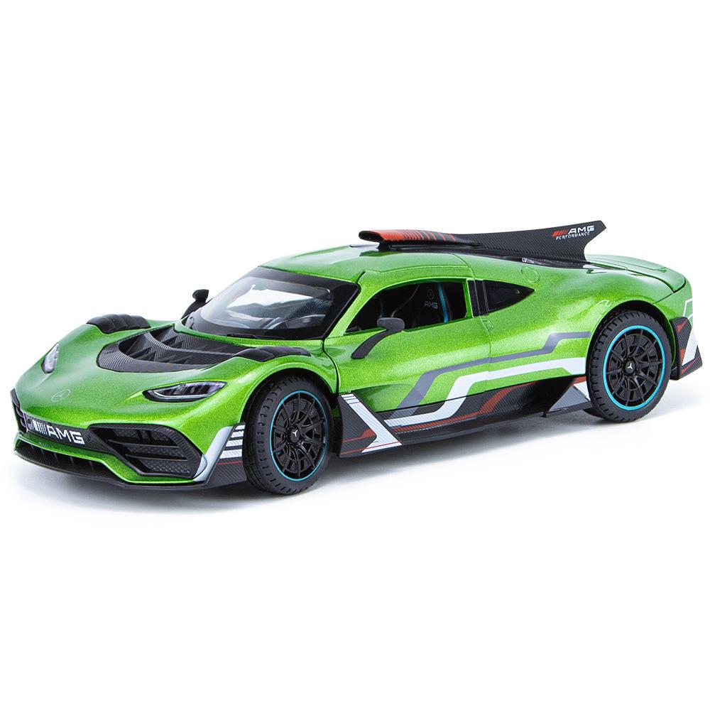 1/24 Scale Benz ONE Sports Diecast Car Model Toy, Pull Back Toy Vehicle with Sound and Light for Kids Toddler Boys Girls Gift Collection