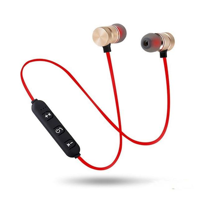 Earphone Sports Neckband Magnetic Wireless Stereo Earbuds Metal Headphones With Mic