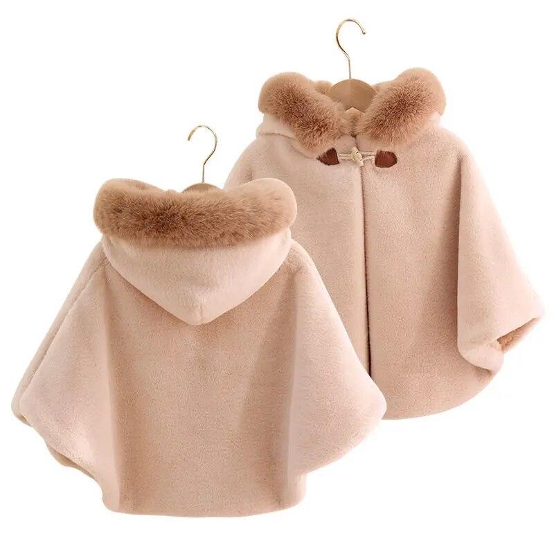 Baby Cloak Cloak Autumn and Winter Outdoor Windproof Lengthened Shawl Children's Coat Spring and Autumn Thickened