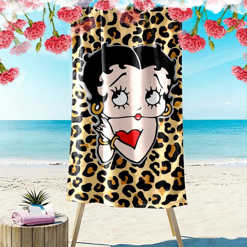 Betty Boop Beach Towel Perfect for Travel, Outdoor Activities, Swimming, Camping, Hiking