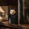 Милый Готический Декор Комнаты, Черный Кот с Капюшоном, Фигурка из Смолы, Статуэтка со Стаканом для Свечи, Загадочное Украшение для Дома, Хэллоуин, Фермерский Стол
