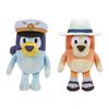 Набор мягких игрушек Bluey Friends 2-Pack, включая Капитана и Праздничную Бинго, изготовлен из изысканного мягкого плюша, высотой 6,5-9 дюймов 16-23 см