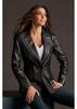Handmade Genuine Lambskin Leather Black Women's Blazer Designer Formal Casual