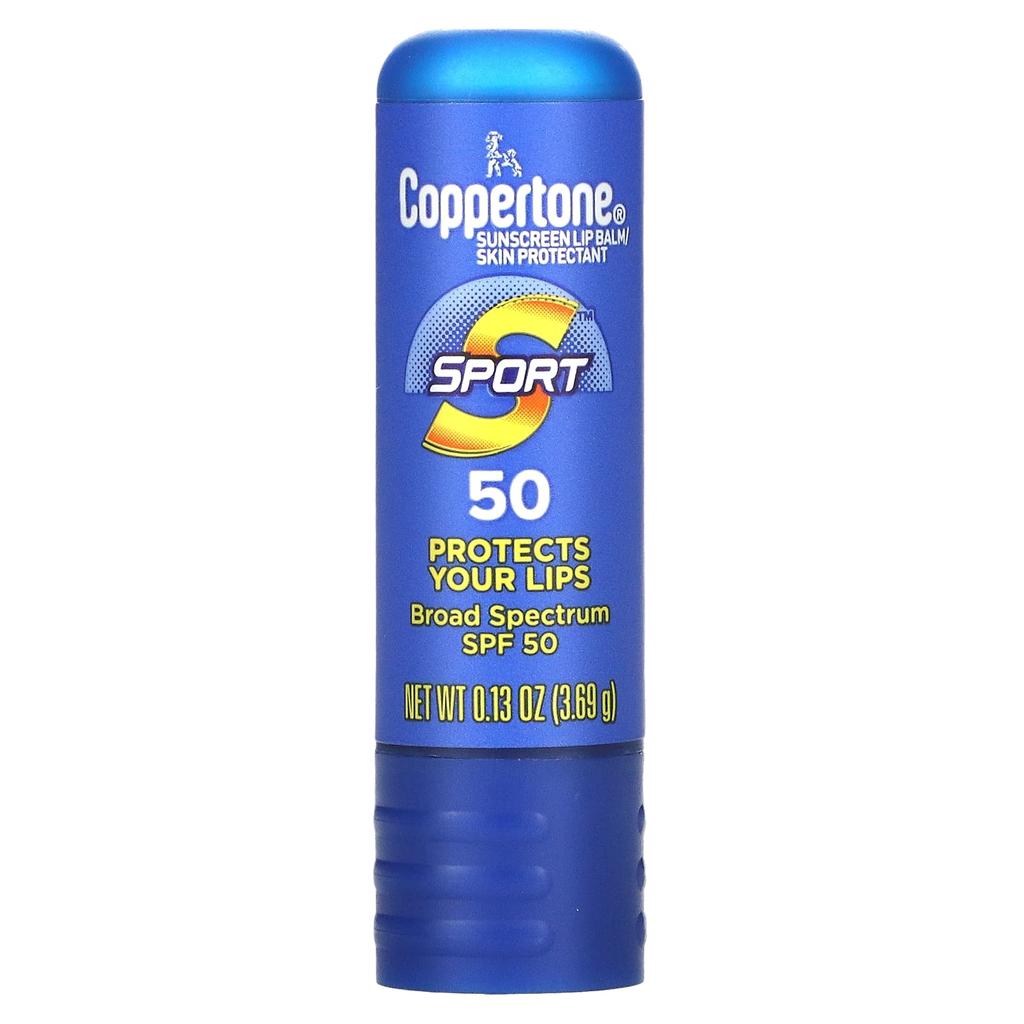Coppertone Спортивный, солнцезащитный бальзам для губ, SPF 50, 3,69 г (0,13 унции)