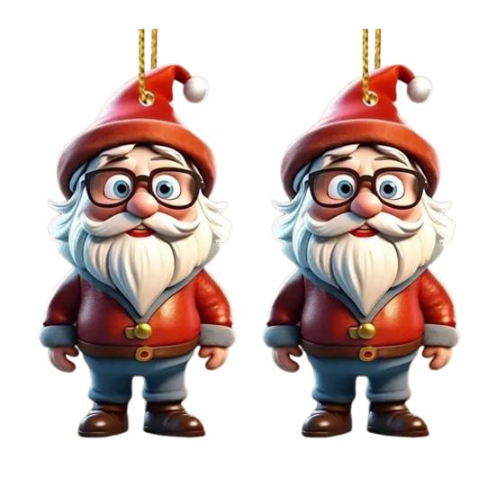 1 пара подвесок с мультяшными фигурками, легко подвешиваются, акриловые рождественские украшения, красочные, многоразовые