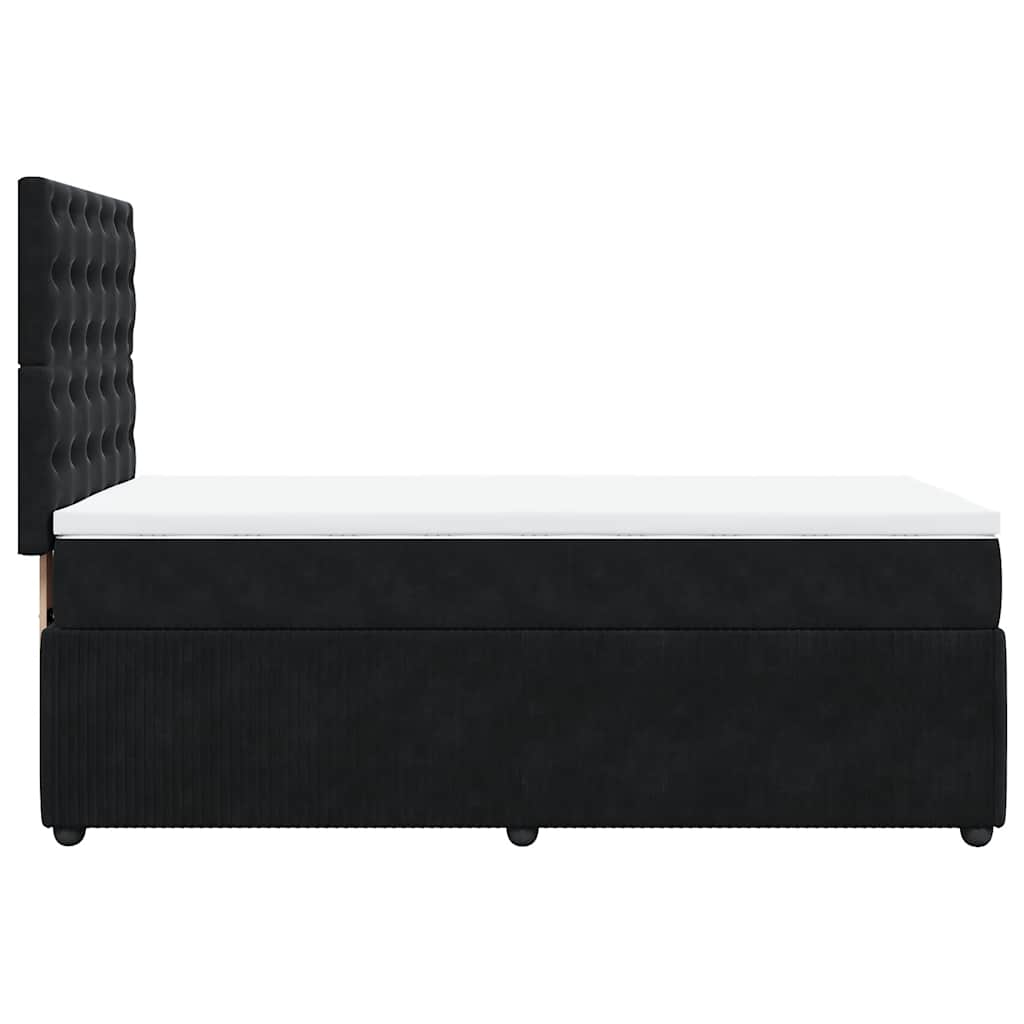 Box Spring Bed with Mattress Black 90 x 190 cm Velvet