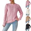 Women's Autumn And Winter New Round Neck Pullover Casual Bottoming Machine Knitting Pearl Beading Long-Sleeved Jumper