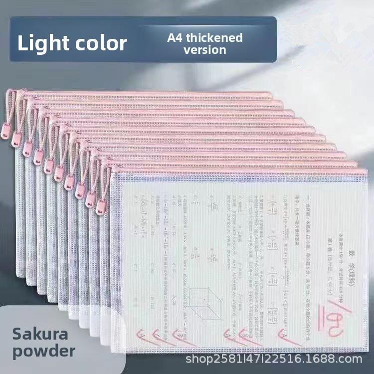 10PCS Zipper Mesh Bags A4/A5 Plastic Zipper Bags For Organizing Zipper Mesh Bags Waterproof Clear Travel Bags Office Supplies Document