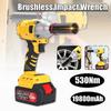 530Nm Electric Cordless Impact Wrench Power Driver Wrench Socket 1/2Inch Socket Wrench Power Tool 19800mah 158VF