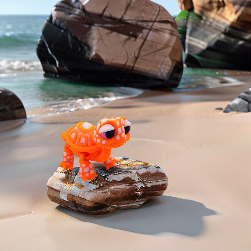 Plastic Simulated Animal Model Cartoon Desktop Decorations 3D Printed Turtle Model Holiday Gifts