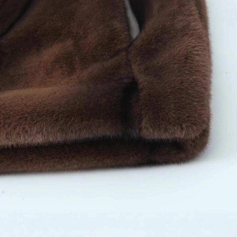 Юбка мини из искусственного меха в европейском и американском стиле - Коллекция Осень/Зима