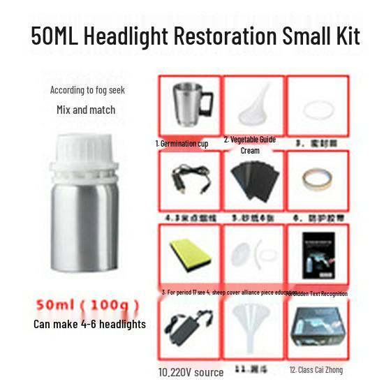 Набор для восстановления фар 90 г - Устраняет пожелтение, помутнение, царапины и трещины