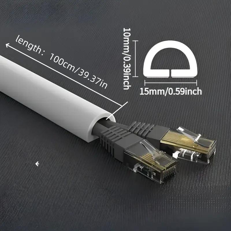 1pc 100cm/39.37in Flexible Self-Adhesive Cable Duct-Durable PVC Cover for Easy Home&Office Wiring Protection,Tape Design Install