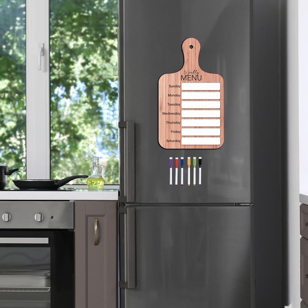 Wood Fridge Meal Planner with Pen Meal Prep Board Weekly Food Menu Board  Dinning Tale