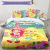3pcs Princess Strawberry Cover Set - Personalized Name, HD Printed Bedding with 1 Cover and 2 Pillowcases - Perfect for Home Decor, Easy Care
