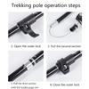 1PC 5-Section Outdoor Fold Trekking Pole Camping Portable Walking Hiking Stick For Nordic Elderly Telescopic Easy Put Into Bag