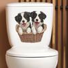 Милый щенок бамбуковая корзина ванная туалет дом украшение наклейки