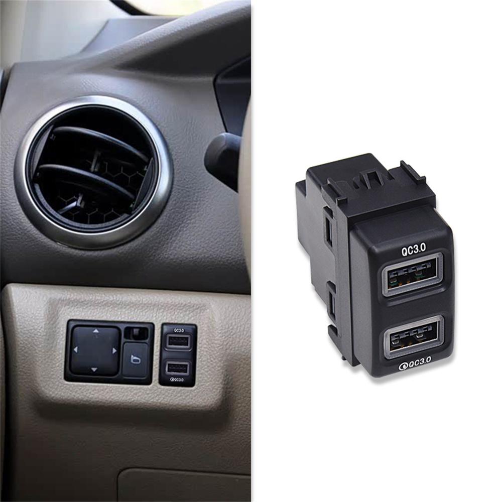 18W Car Charger QC3.0 Dual USB Fast Charging For Nissan Patrol Y61 Y62 Note Juke