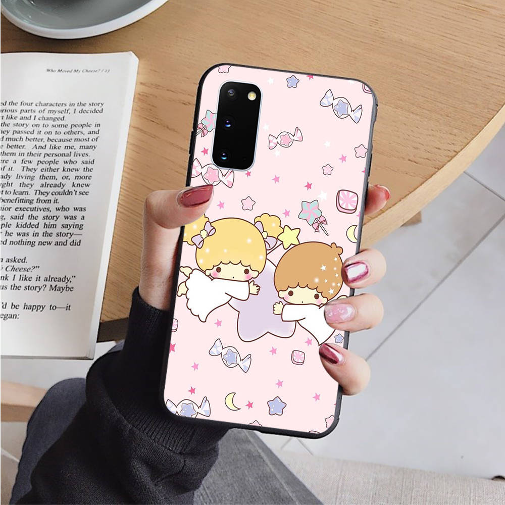 AH49 Little Twin Stars черный чехол для Samsung Note 20 Lite S24 Ultra S23 S22 A05 A06 A11 A71 A15 A16 A13 A24 A25 A33 A52 A53 M55 M35 Sofe Cover