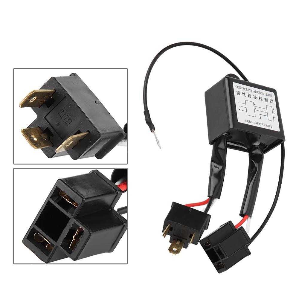2Pcs Polar Negative Switch Polarity Switch Harness Reversed Polarity Polarity Adaptor Car Headlight