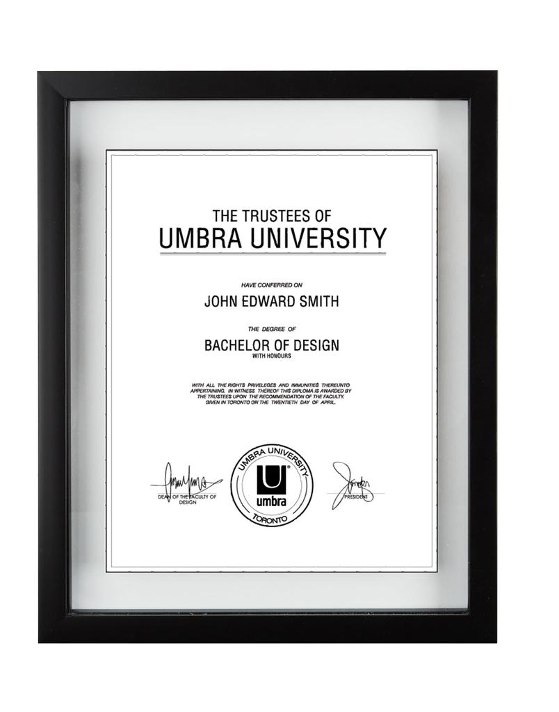 Umbra Photo Certificate Photo Photo Small Document Wall Umbra Black Frame, A4, Frame, Display, Art, Frame, Hanging, 30x37.5cm, DOCUMENT, 2316280040,