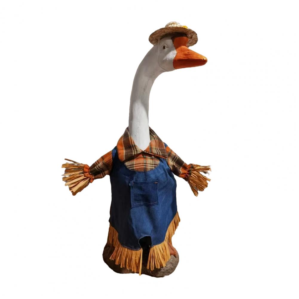 Porch Goose Outfit Turkey/Scarecrow/Santa Clothes Fits 23 Inch Cement Plastic Goose Statue for Christmas Yard Patio Decor