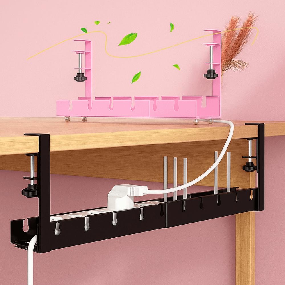 No Drilling Retractable Cable Storage Rack Space Saving Metal Cable Tray  for Home