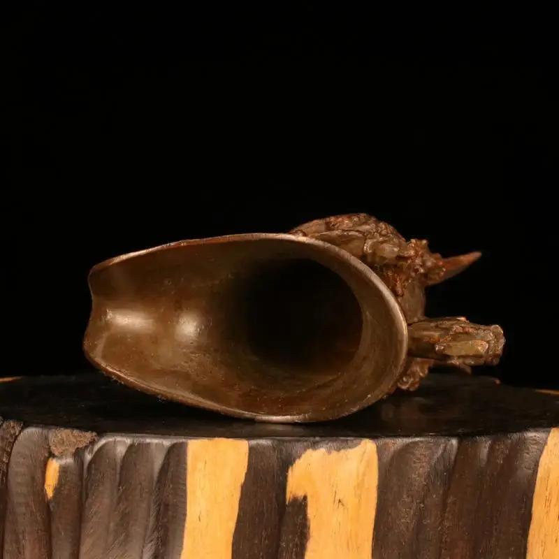 Ancient Imperial Cup Imitation Purple Copper Wine Bottle Antique Goblet Metal Crafts Small Wine Glass Home Decorations Ancient