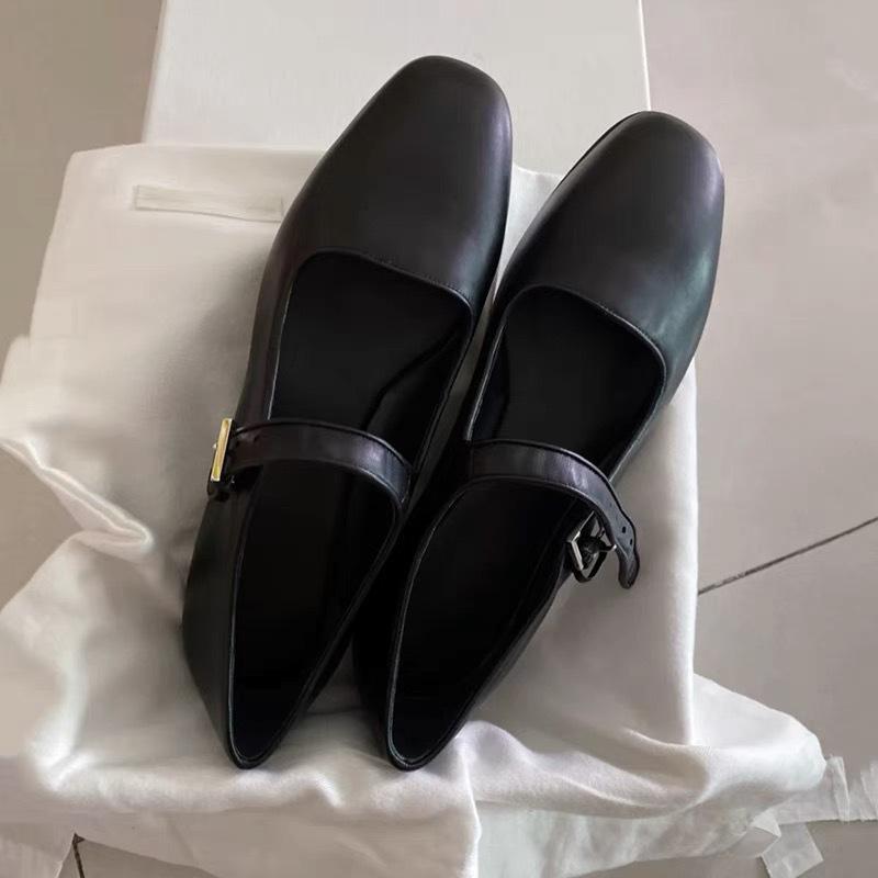 Кожаные ретро туфли Мэри Джейн с квадратным носком, ремешком на одной пряжке, универсальные балетки на плоской подошве, женская обувь, весенние балетки