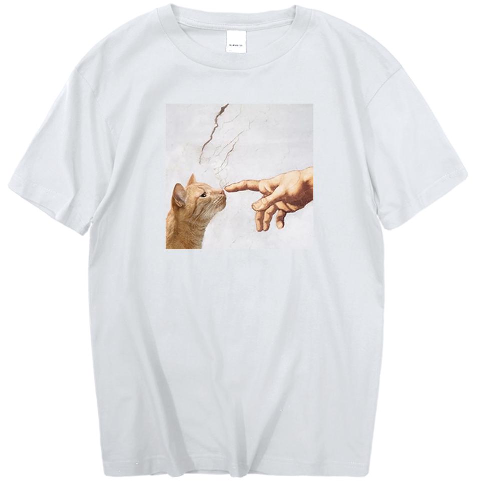 Kawaii Cute Lovely Cats TShirt Unisex Pattern Short Sleeve Unisexs Clothing Street Summer Tee Shirt Hip Hop Funny T Shirts Streetwear