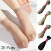 20 Pairs High Quality Women Velvet Socks Pack Female Summer Thin Silk Transparent Sexy Ankle Nylon Socks