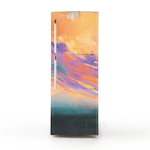 Ретро пляжные наклейки в горшках для покрытия холодильника, виниловая пленка для мебели, наклейка на обои, ПВХ Vinilo Frigorifico