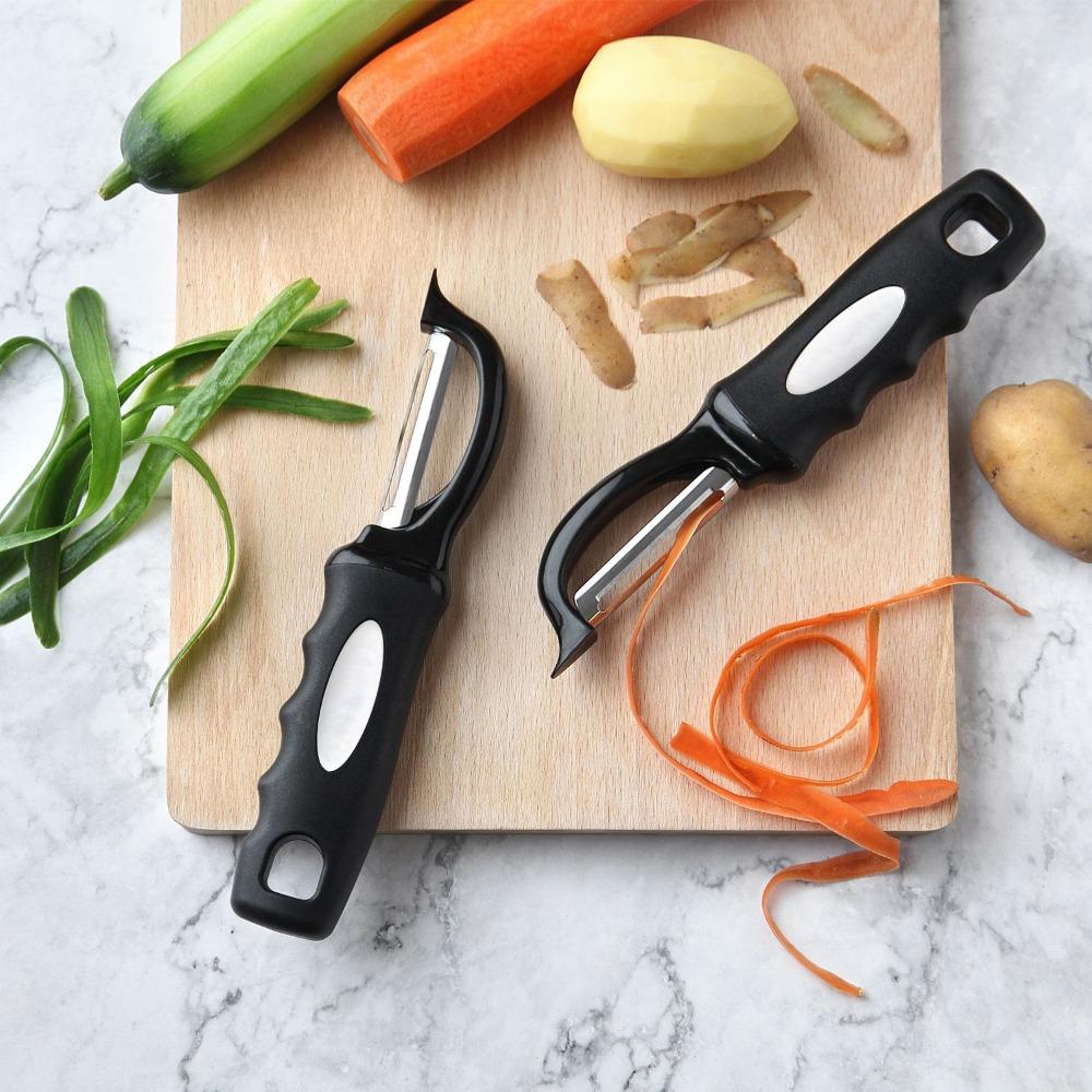 2-in-1 Peeler Soft Grip Handle Stainless Steel Peeler Efficient Fruit Utensils  Food Preparation