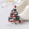 Crystal Collar Brooch Santa Colorful Jewelry Tree Vintage Rhinestone Pin Christmas Tree Brooch