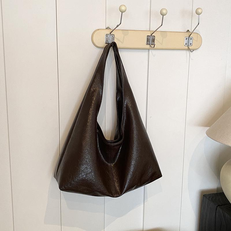 MOODS Retro Shoulder Bags For Women Soft PU Leather Pure Underarm Hobo Bag Big Capacity Shopper Totes Handbags